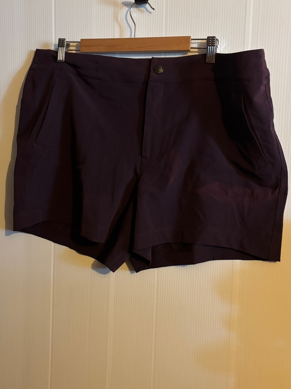 NWT High-Waist Women's Shorts in Deep Plum  Sleek Everyday Style (sun bleached)